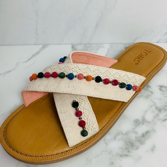 Toms Shoes - TOMS Sandal Canvas Poms
